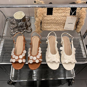 Beachy Boho Slingback Sandals - Adjustable Ankle Strap Flat Shoes