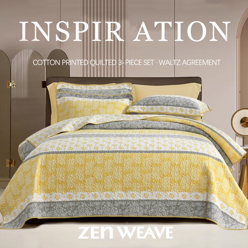 Luxury Reversible Bedding Set - 3-Piece Quilt Bedspread for Full Queen & King Sizes