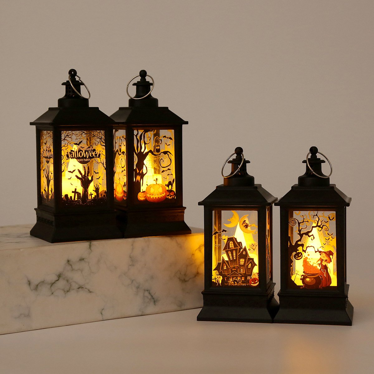 Retro Halloween Pumpkin Lanterns, Portable Home Decor