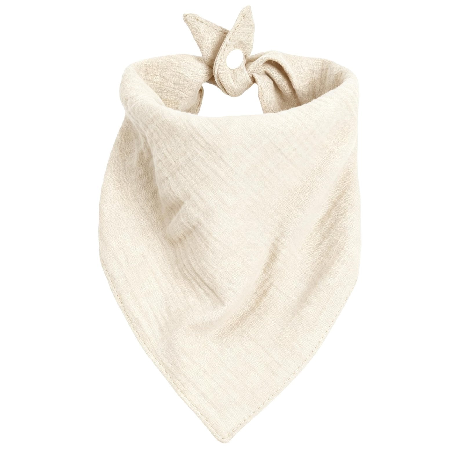 Beige Dog Scarf for Medium & Large Breeds - Adjustable Snap Button Cotton Pet Scarf