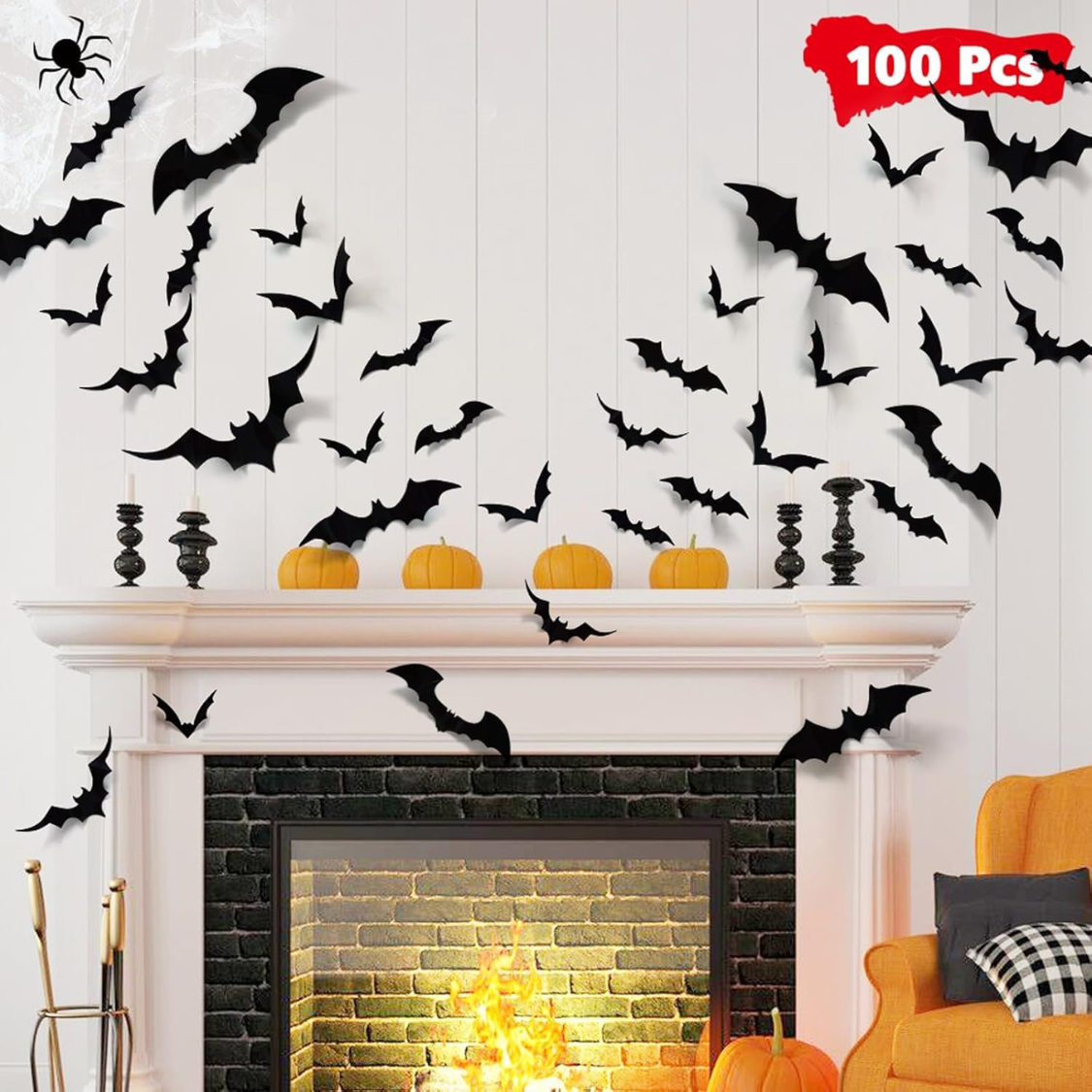 Halloween Bat Stickers, Indoor Outdoor Decorations for Party
