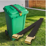 Adjustable Trash Can Lid Strap Set - Black Metal Buckle