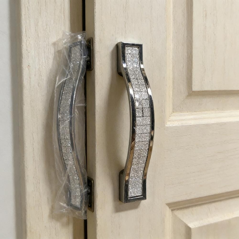 Luxury Crystal Door Handles Set, 10-Piece with Screws