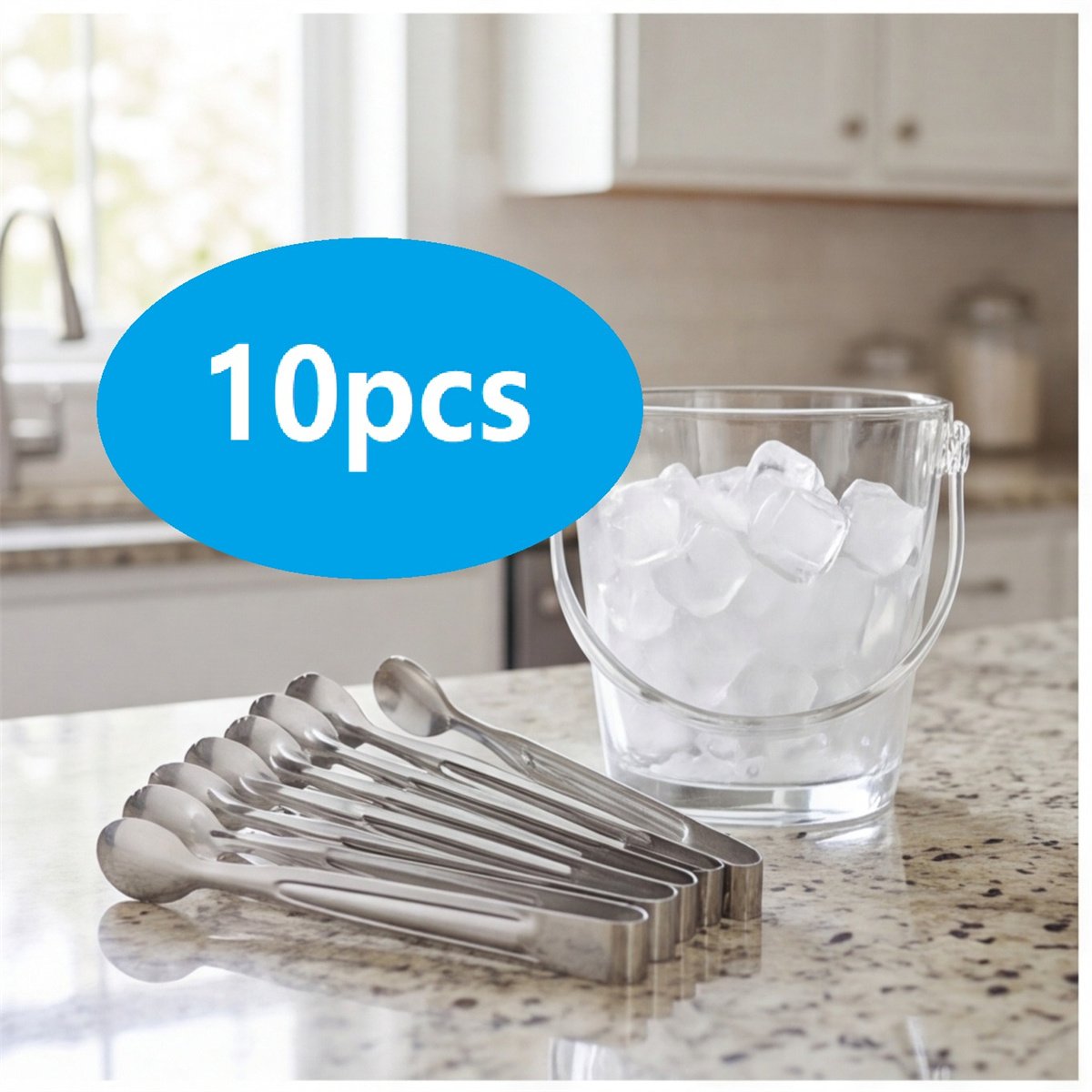 10-Piece Stainless Steel Tongs Set - Perfect for Parties & Everyday Use