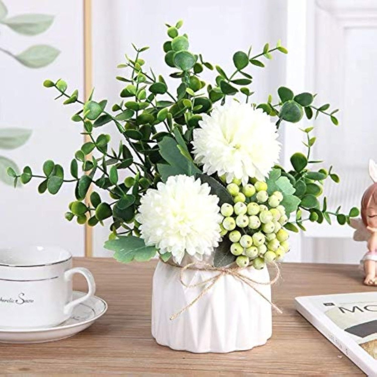 White Artificial Flower Arrangement for Home Decor