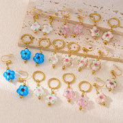 18K Gold Plated Flower Earrings for Women