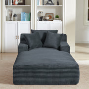 Modern Dark Grey Corduroy Chaise Lounge Chair Sofa for Home Office