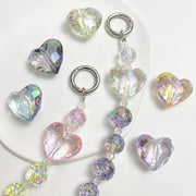 Iridescent Heart Beads for DIY Jewelry