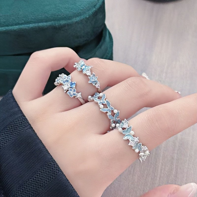 High-End Women's Adjustable Butterfly Ring