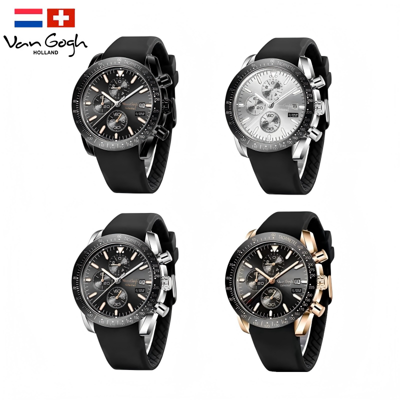 Stylish Men's Rubber Strap Watch with Starry Fantasy Design