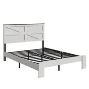 Industrial Wood Platform Bed Frame with Storage, White