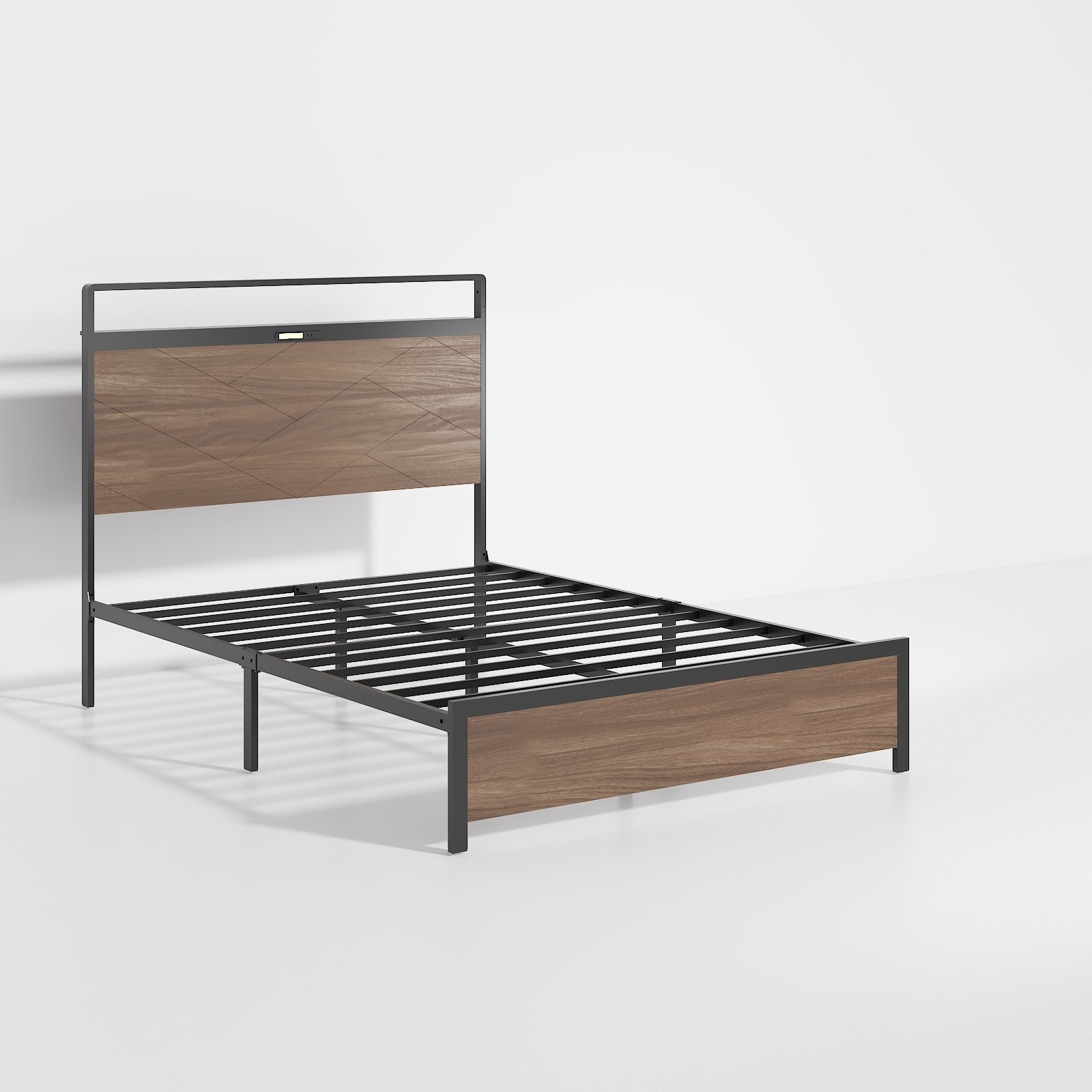 Modern Bed Frame w/ LED & Storage