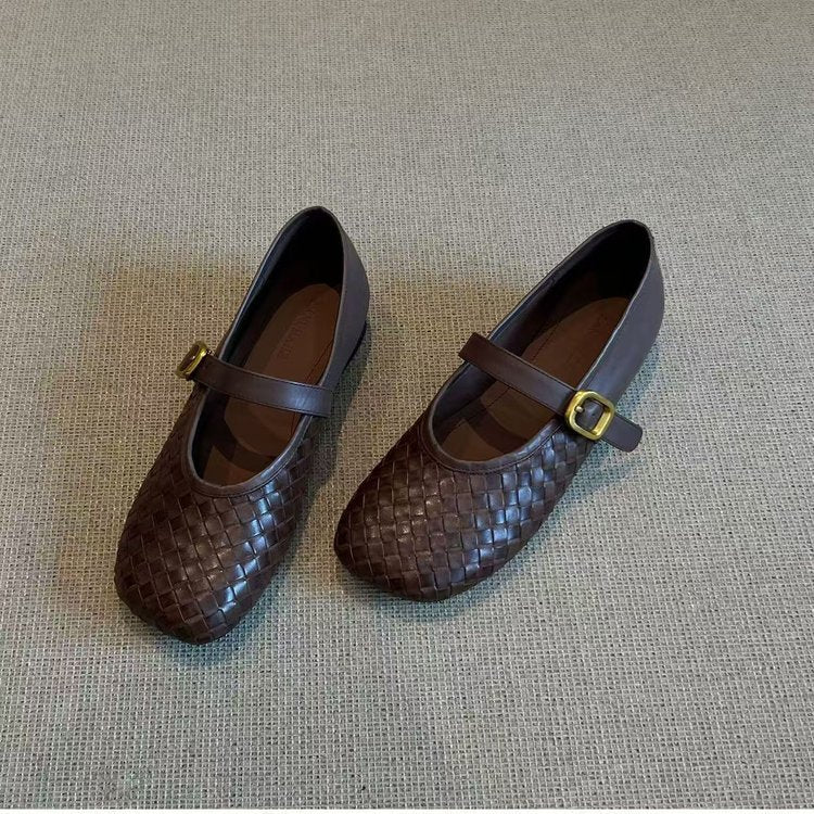 Soft Leather Mary Jane Flats for Women