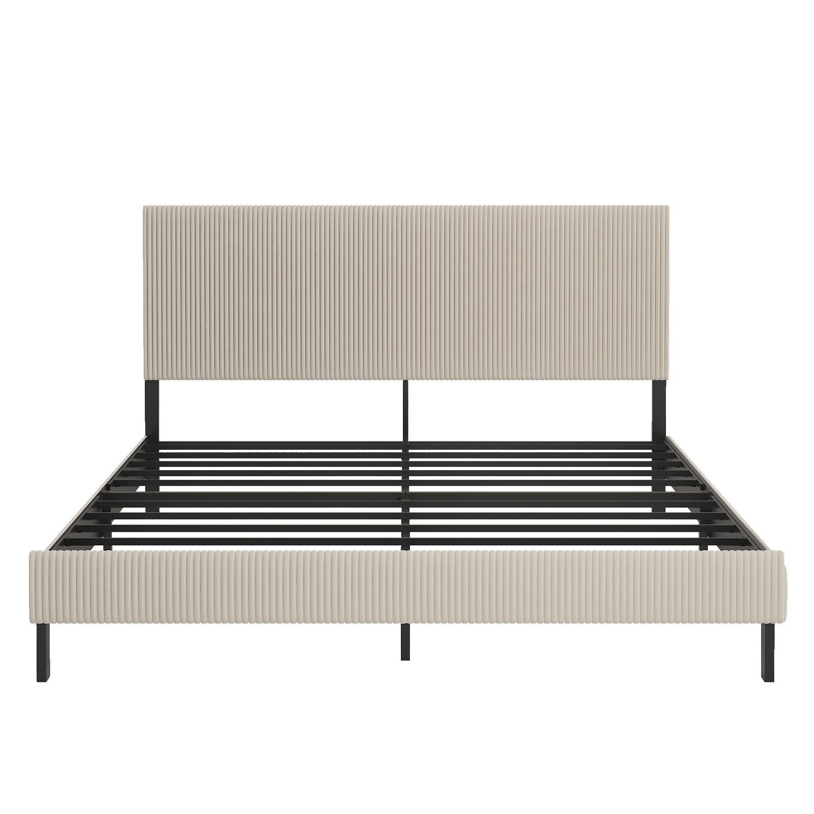 King Bed Frame w/ Upholstered Headboard