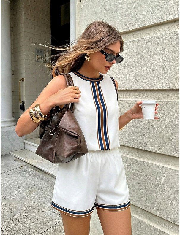 Retro Color Stripe 2-Piece Set