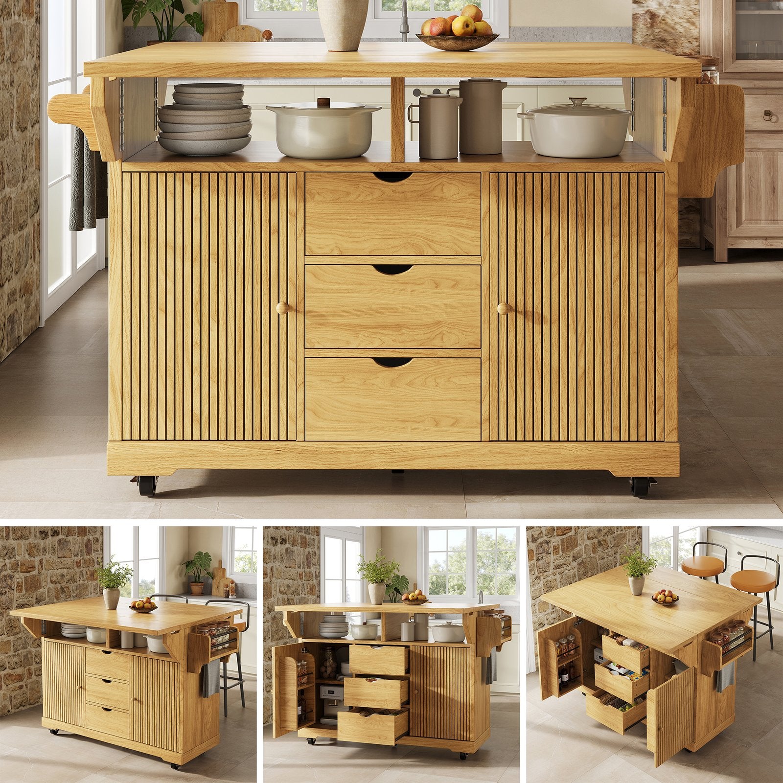 Compact Kitchen Trolley with Ergonomic Height