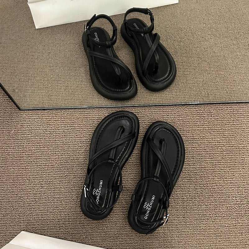 Summer Sandals for Women - Comfortable Flat Heel Roman Style