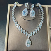 Diamond Earring Pendant Necklace Set for Women