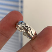 Punk Flower Graffiti Statement Ring