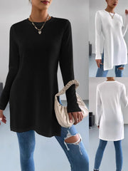Long Sleeve Split Hems Top for Women