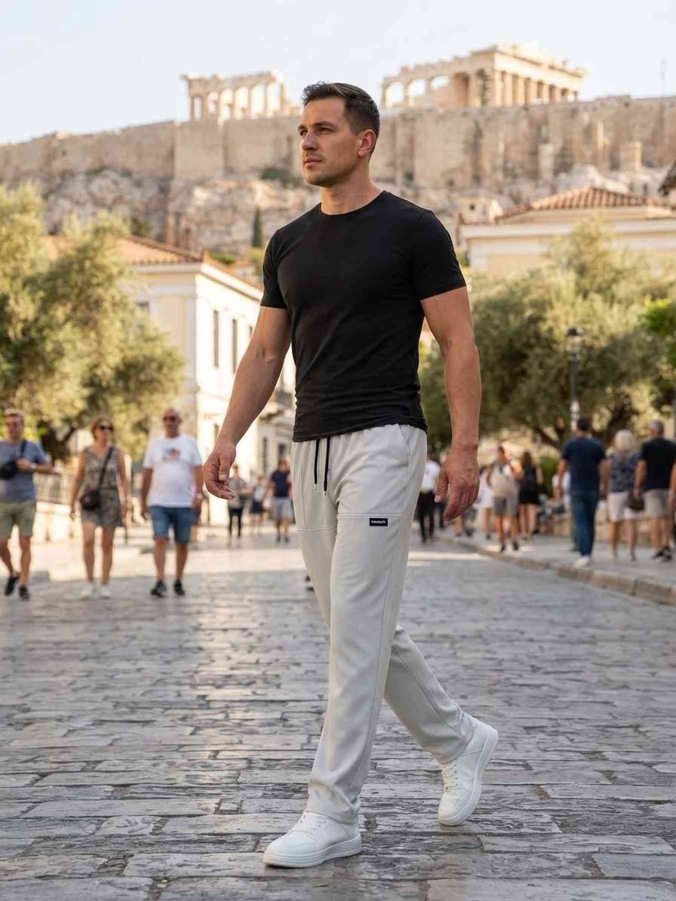 Men's Anti-Wrinkle Casual Pants - Stretchy Fit, Iron-Free