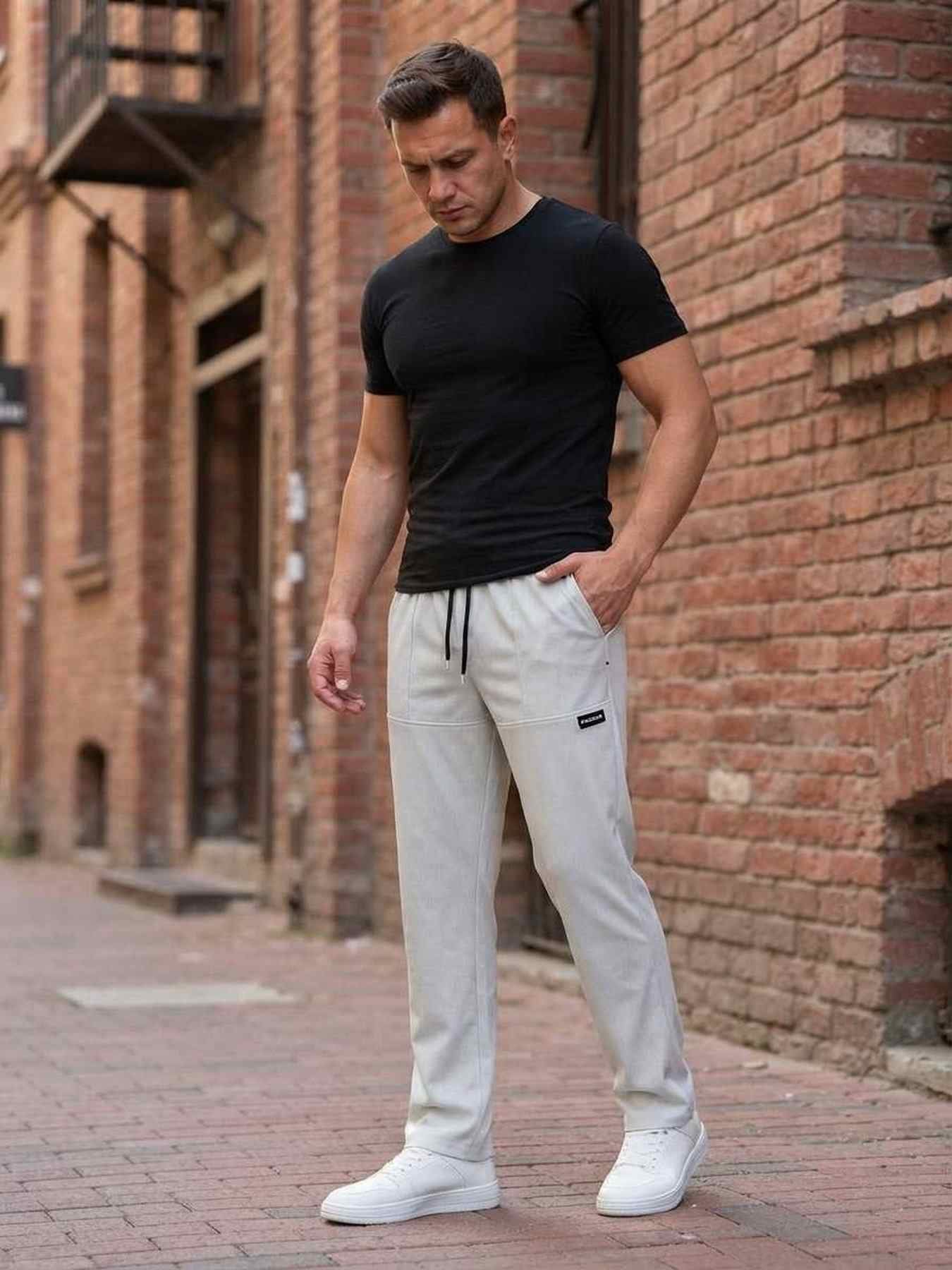 Men's Anti-Wrinkle Casual Pants - Stretchy & Comfortable