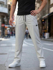Slim Fit Men's Casual Pants with Stretchy Fabric