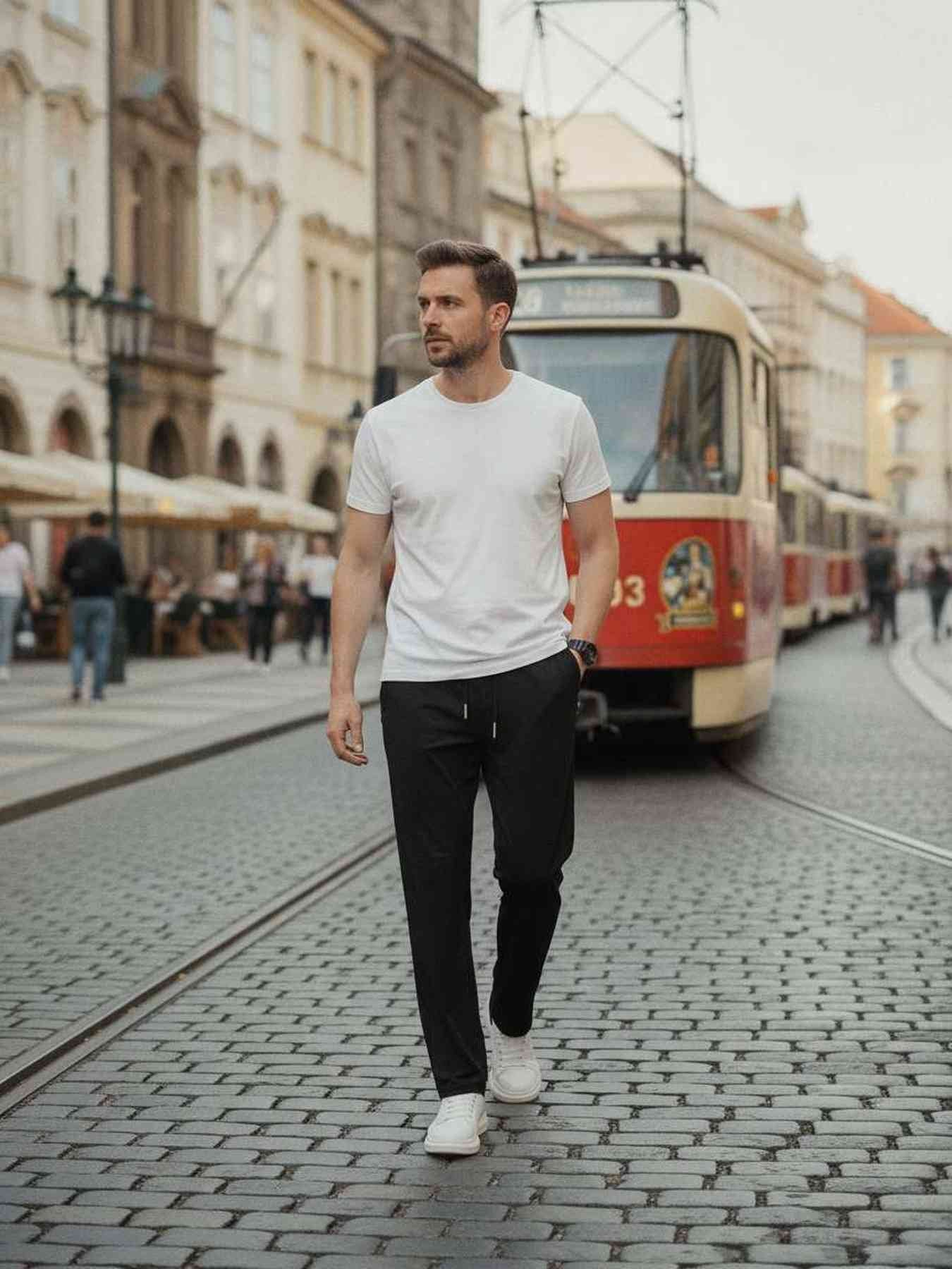 Men's Anti-Wrinkle Casual Pants, Stretchy & Comfortable Fit