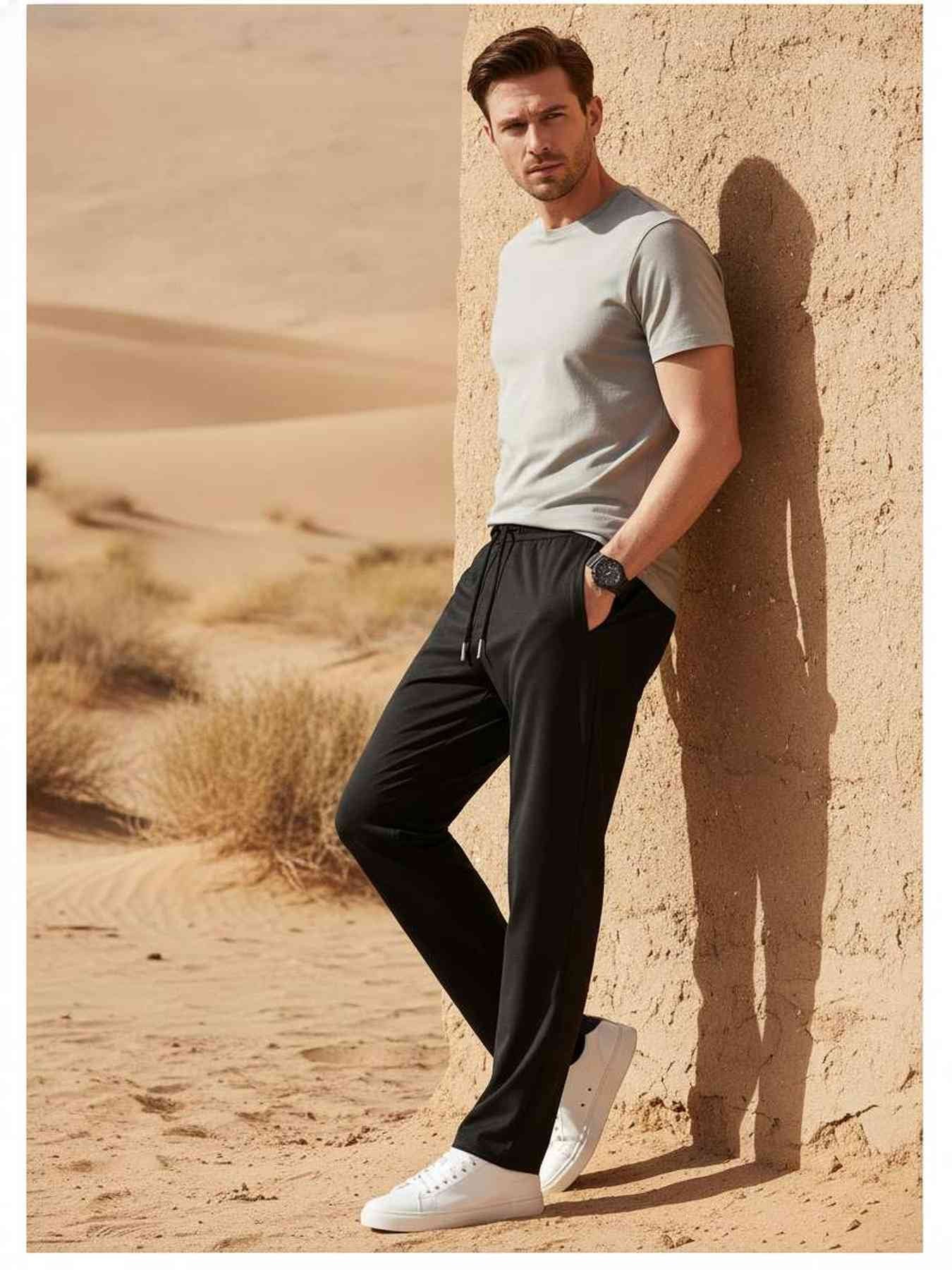 Men's Anti-Wrinkle Casual Pants for Comfort & Style