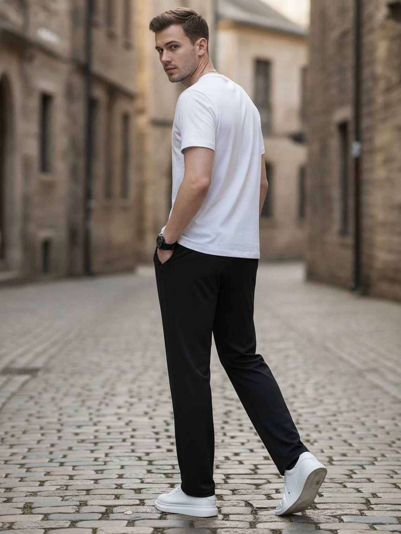 Stretchy Men's Casual Pants, Anti-Wrinkle & Comfortable