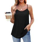 Summer Women's V-Neck Milk Silk Vest with Adjustable Strap