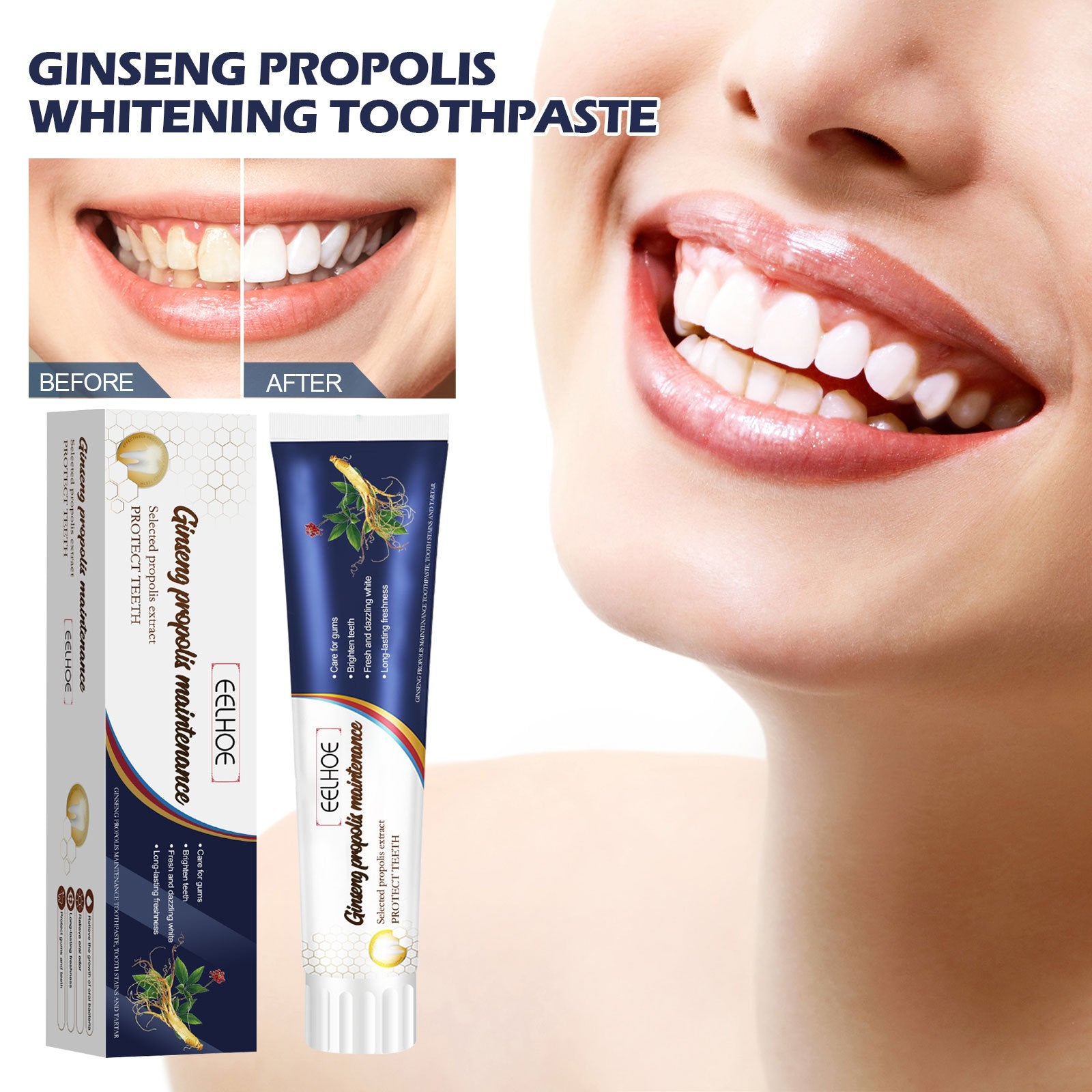 Ginseng Propolis Whitening Toothpaste - Fresh Breath, Whiter Smile