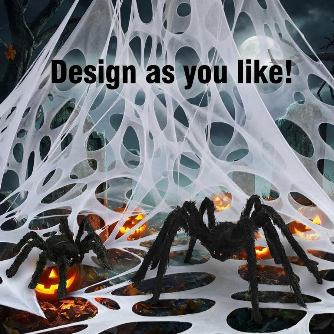 Giant DIY Spider Web Decoration Kit 450 Sq Ft