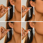 Elegant Drop Earrings for Women, Gold Plated & Cubic Zirconia