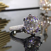 Elegant 6.5 Carat Moissanite Ring Set with Diamonds