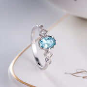 Elegant Aquamarine Topaz Ring for Women