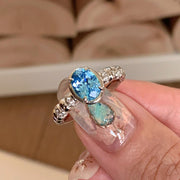 Vintage Ice-Cut Zircon Ring for Women, High-End Feel