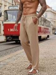 Stretchy Men's Casual Pants with Anti-Wrinkle Fabric