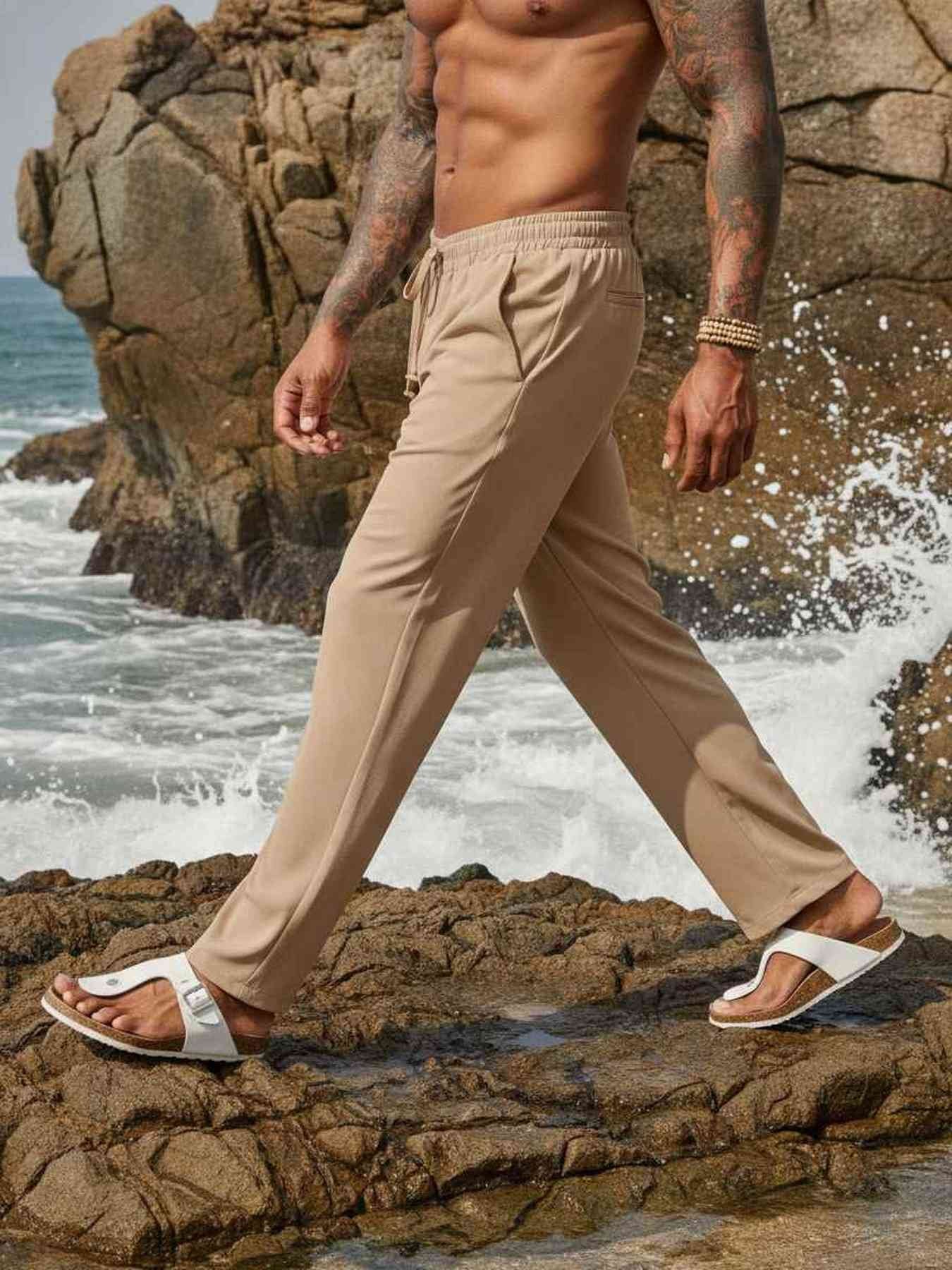 Men's Stretch Casual Pants with Anti-Wrinkle Fabric