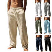 Men's Linen Casual Loose Straight Long Pants
