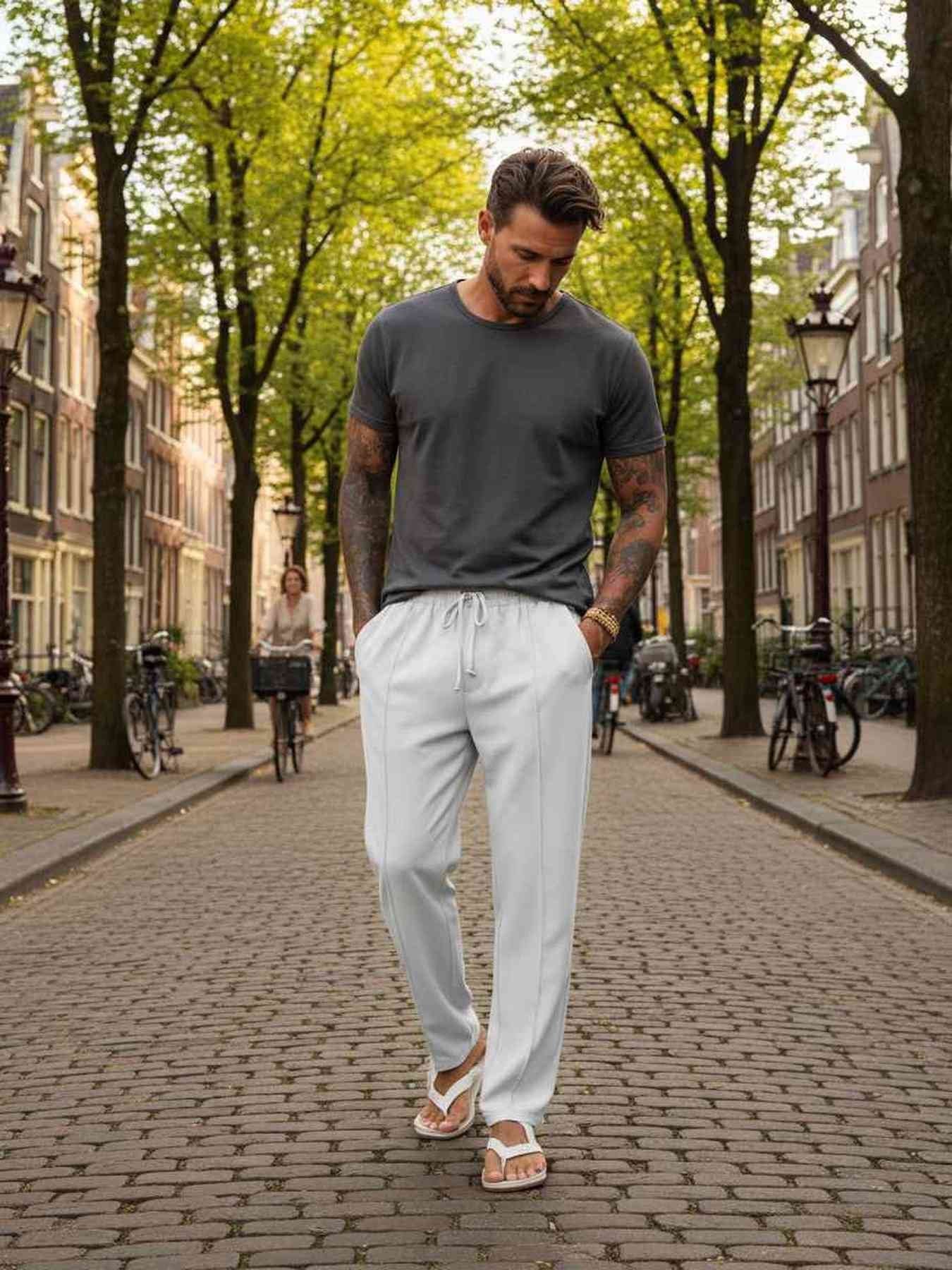 Stretchy Men's Casual Pants for Comfortable Daily Wear