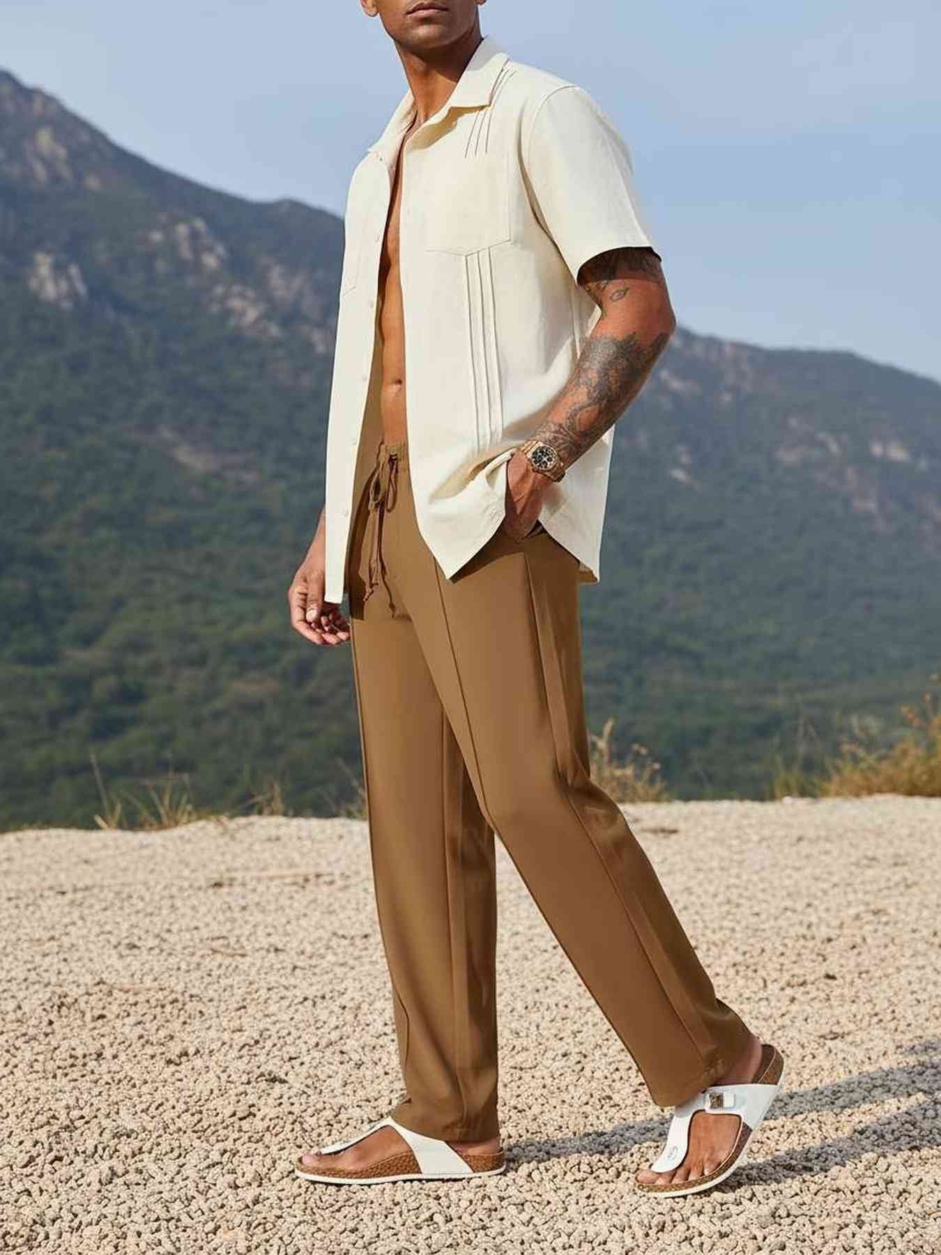 Men's Anti-Wrinkle Casual Pants with Stretchy Fit
