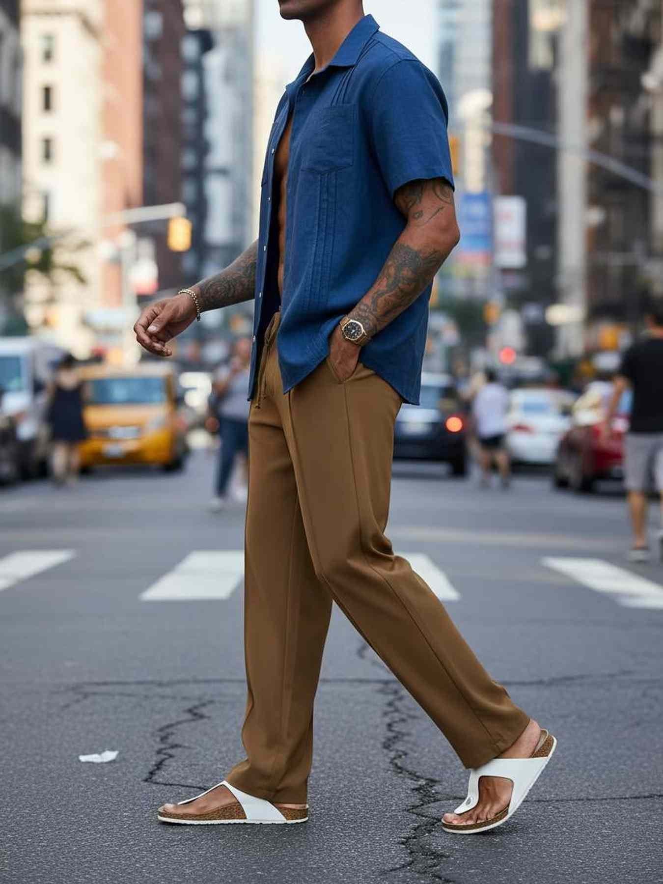Men's Anti-Wrinkle Casual Pants with Stretchy Fit