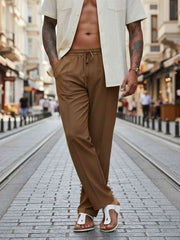 Men's Stretchy Casual Pants, Wrinkle-Free & Iron-Free