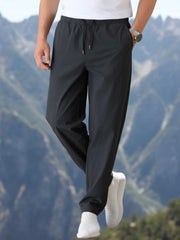 Men's Anti-Wrinkle Casual Pants, Stretchy Fit, 97% Polyester, Soft & Comfortable