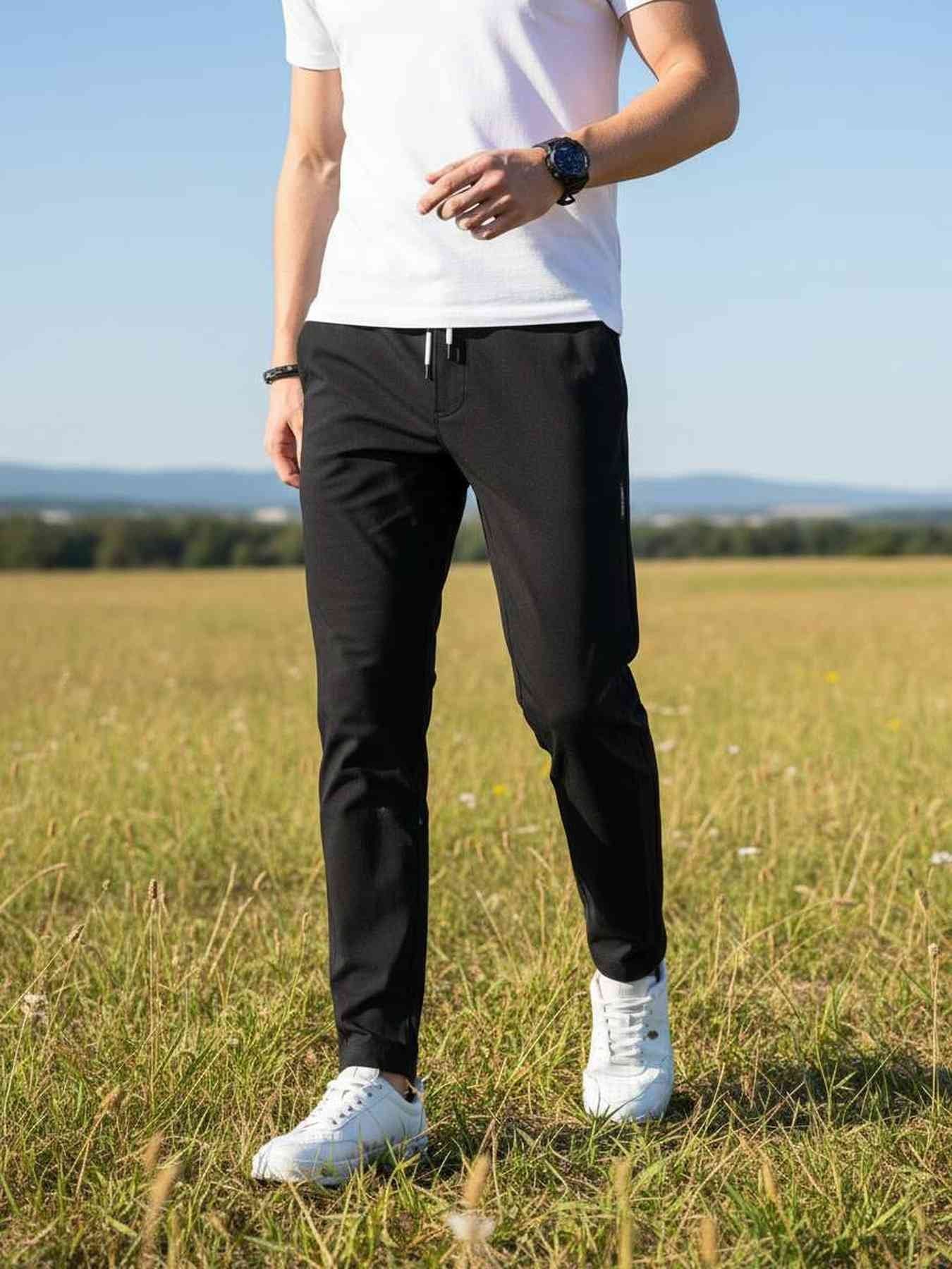 Men's Stretchy Casual Pants, Anti-Wrinkle & Comfortable