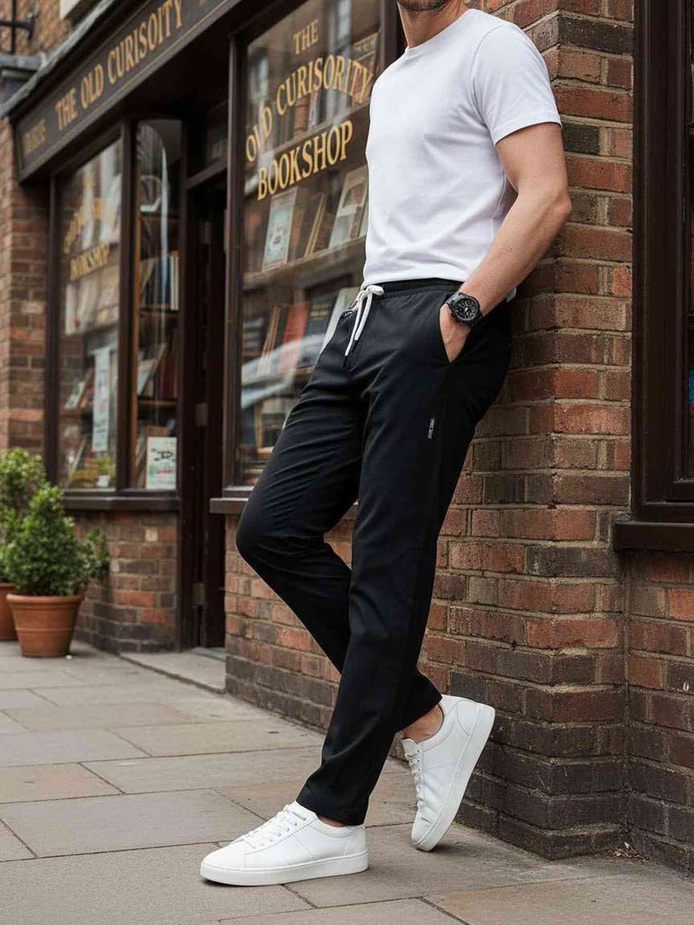 Men's Anti-Wrinkle Casual Pants for Comfortable Commute