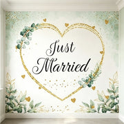 Wedding Photo Shoot Kit - Just Married Backdrop & Scissors