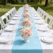 Sky Blue Table Runner - 25M Roll for Parties & Events