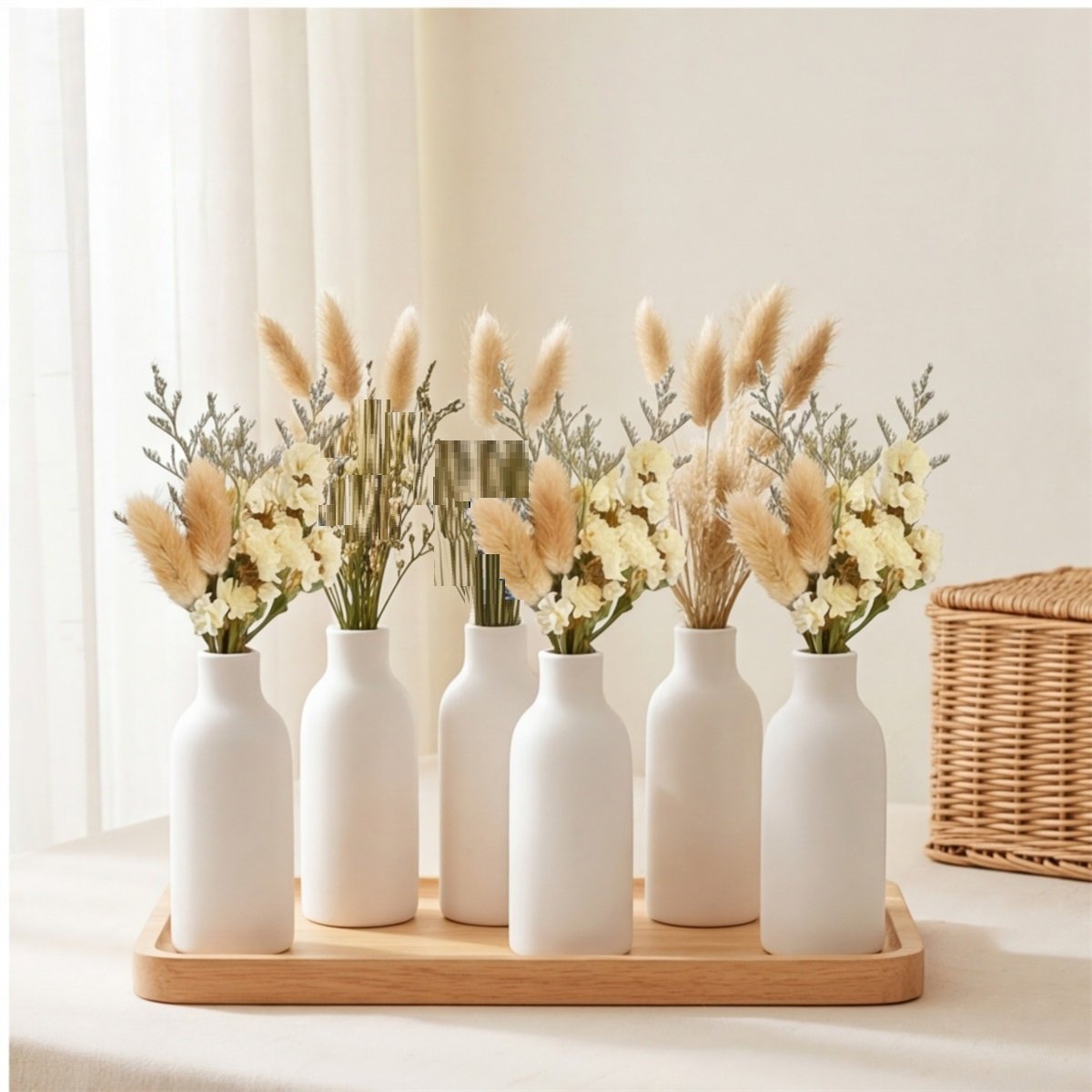 Mini Dried Flower Party Decor Set - 6 Handcrafted Bouquets